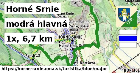 Horné Srnie Turistické trasy modrá hlavná