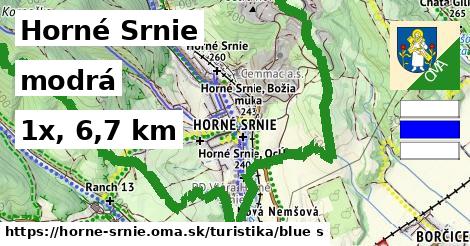 Horné Srnie Turistické trasy modrá 