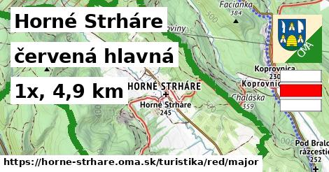 Horné Strháre Turistické trasy červená hlavná