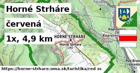 Horné Strháre Turistické trasy červená 