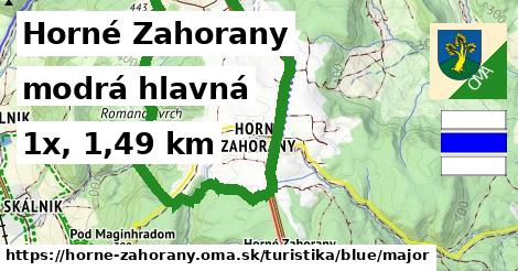 Horné Zahorany Turistické trasy modrá hlavná