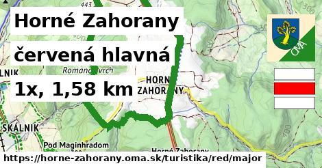 Horné Zahorany Turistické trasy červená hlavná