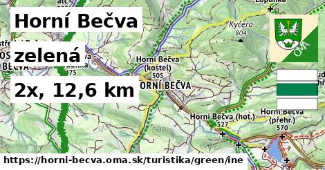 Horní Bečva Turistické trasy zelená iná