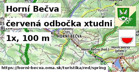 Horní Bečva Turistické trasy červená odbočka xtudni