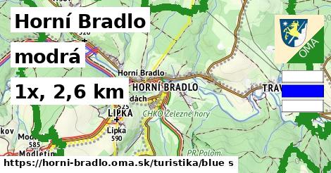 Horní Bradlo Turistické trasy modrá 