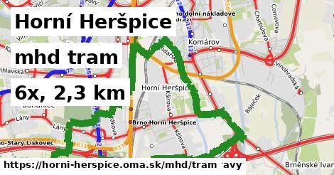 Horní Heršpice Doprava tram 