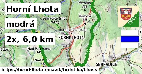 Horní Lhota Turistické trasy modrá 