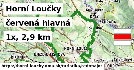 Horní Loučky Turistické trasy červená hlavná