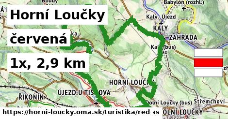 Horní Loučky Turistické trasy červená 