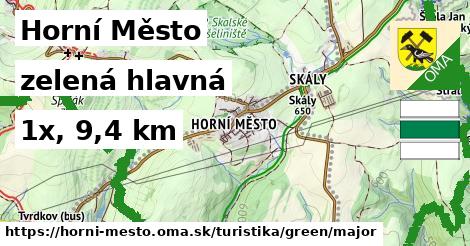 Horní Město Turistické trasy zelená hlavná