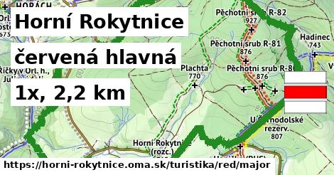 Horní Rokytnice Turistické trasy červená hlavná