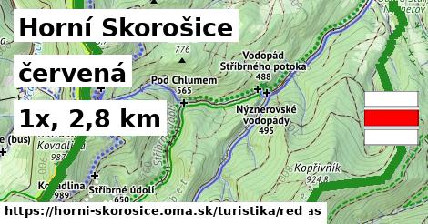 Horní Skorošice Turistické trasy červená 