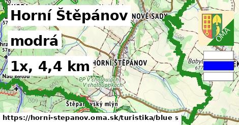 Horní Štěpánov Turistické trasy modrá 