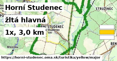 Horní Studenec Turistické trasy žltá hlavná