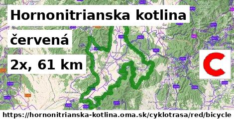 Hornonitrianska kotlina Cyklotrasy červená bicycle