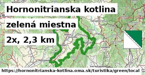 Hornonitrianska kotlina Turistické trasy zelená miestna