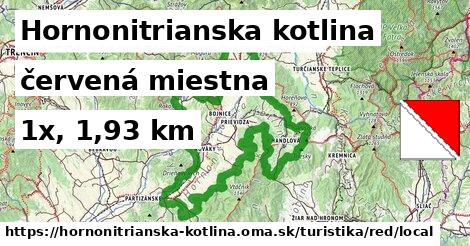 Hornonitrianska kotlina Turistické trasy červená miestna