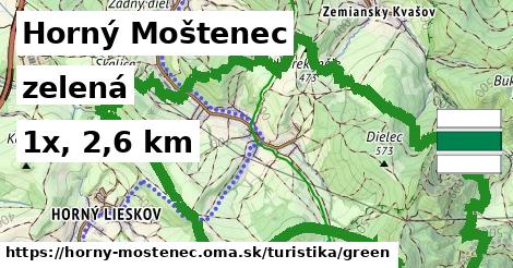 Horný Moštenec Turistické trasy zelená 