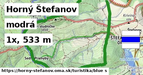 Horný Štefanov Turistické trasy modrá 