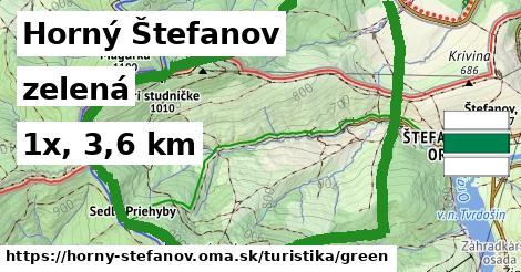 Horný Štefanov Turistické trasy zelená 