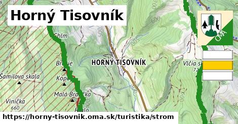 Horný Tisovník Turistické trasy strom 