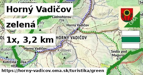 Horný Vadičov Turistické trasy zelená 