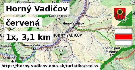 Horný Vadičov Turistické trasy červená 