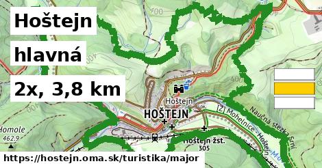 Hoštejn Turistické trasy hlavná 