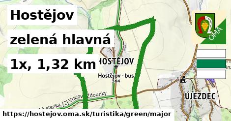 Hostějov Turistické trasy zelená hlavná