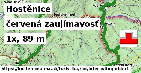 Hostěnice Turistické trasy červená zaujímavosť