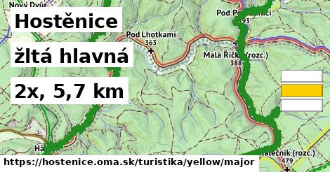 Hostěnice Turistické trasy žltá hlavná
