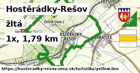 Hostěrádky-Rešov Turistické trasy žltá iná
