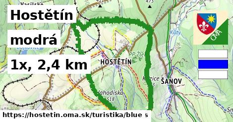 Hostětín Turistické trasy modrá 