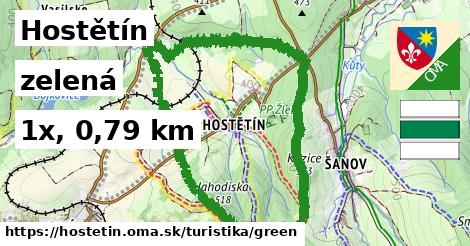 Hostětín Turistické trasy zelená 