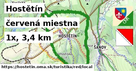 Hostětín Turistické trasy červená miestna