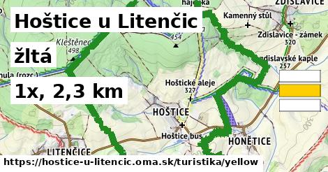 Hoštice u Litenčic Turistické trasy žltá 