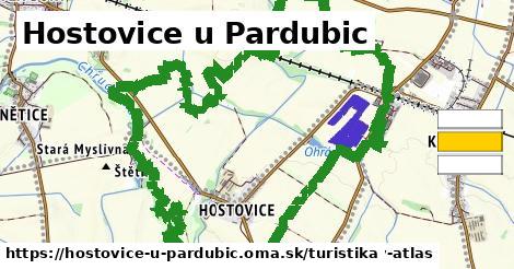 Hostovice u Pardubic Turistické trasy  