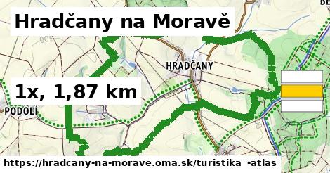Hradčany na Moravě Turistické trasy  