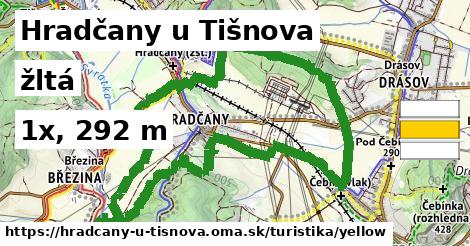 Hradčany u Tišnova Turistické trasy žltá 