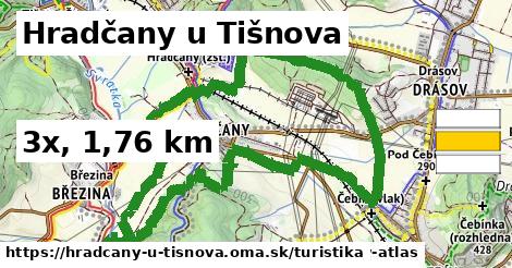 Hradčany u Tišnova Turistické trasy  