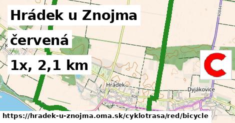 Hrádek u Znojma Cyklotrasy červená bicycle
