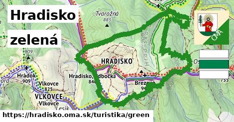 Hradisko Turistické trasy zelená 