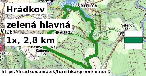 Hrádkov Turistické trasy zelená hlavná