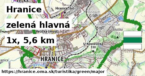 Hranice Turistické trasy zelená hlavná