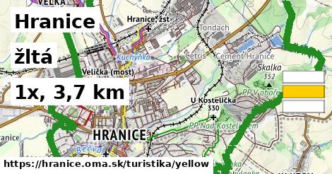 Hranice Turistické trasy žltá 