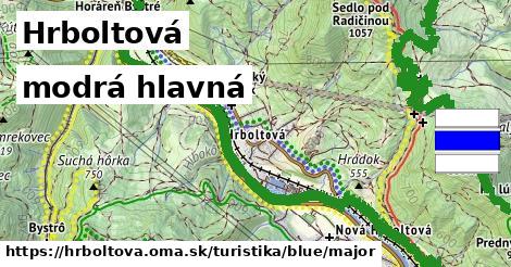 Hrboltová Turistické trasy modrá hlavná