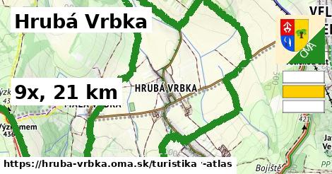 Hrubá Vrbka Turistické trasy  