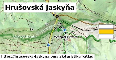 Hrušovská jaskyňa Turistické trasy  