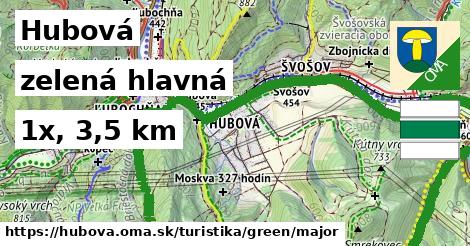 Hubová Turistické trasy zelená hlavná