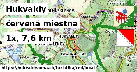 Hukvaldy Turistické trasy červená miestna